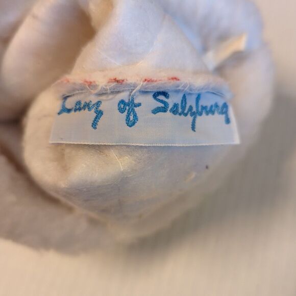 Lanz of Salzburg Christmas Stocking White Red Strawberries Flannel Fleece Vtg - Picture 5 of 6